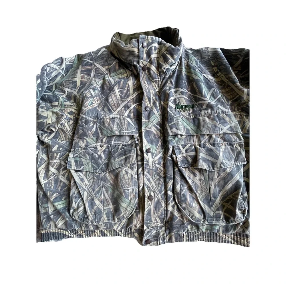VTG 90's Cabela's Skyline Camo Zip Up Hunting Outdoor Jacket‎ Coat Sz 2XL REG